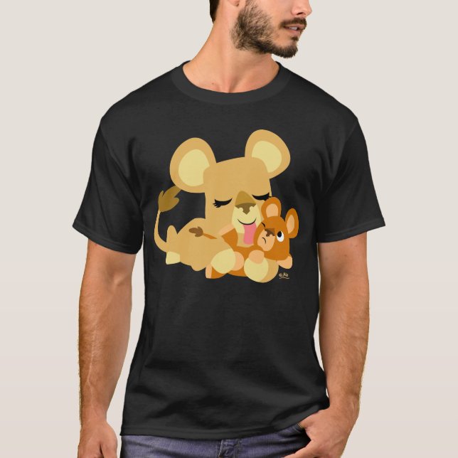 Niedlicher Cartoon Baby Lion's Bath T - Shirt (Vorderseite)