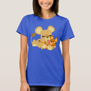 Niedlicher Cartoon Baby Lion's Bath Women T - Shir T-Shirt