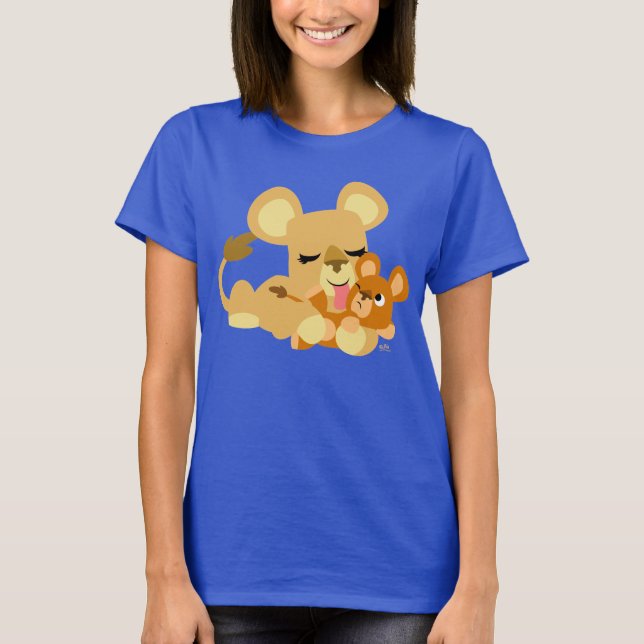 Niedlicher Cartoon Baby Lion's Bath Women T - Shir T-Shirt (Vorderseite)