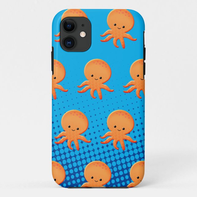Niedlicher Cartoon Baby Octopus Case-Mate iPhone Hülle (Rückseite)