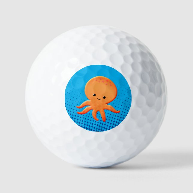 Niedlicher Cartoon Baby Octopus Golfball (Vorderseite)