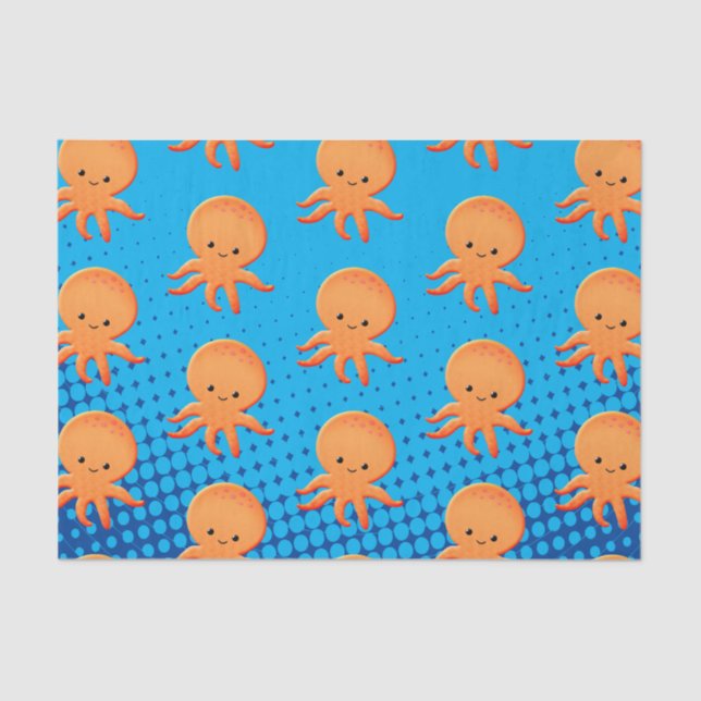 Niedlicher Cartoon Baby Octopus Seidenpapier (Vorderseite)