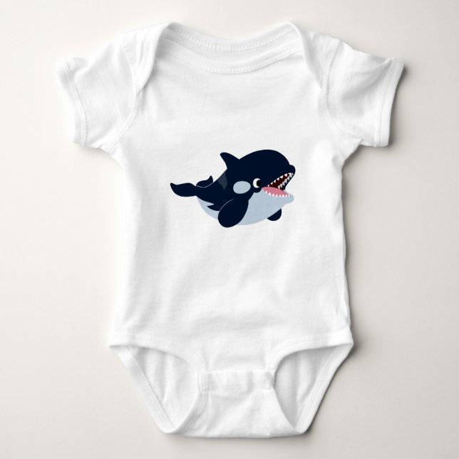 Niedlicher Cartoon Baby Orca Baby Bodysuit Baby Strampler (Vorderseite)