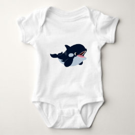 Niedlicher Cartoon Baby Orca Baby Bodysuit Strampler