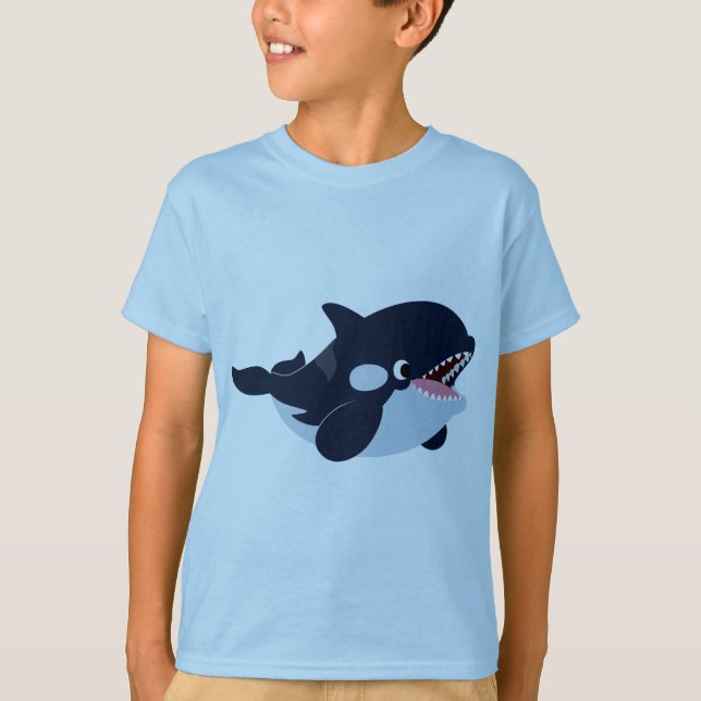 Niedlicher Cartoon Baby Orca Kinder T - Shirt (Vorderseite)