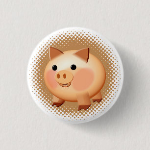 Niedlicher Cartoon Baby Pig Button