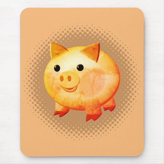 Niedlicher Cartoon Baby Pig Painting Mousepad (Vorne)