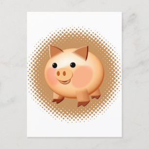 Niedlicher Cartoon Baby Pig Postkarte