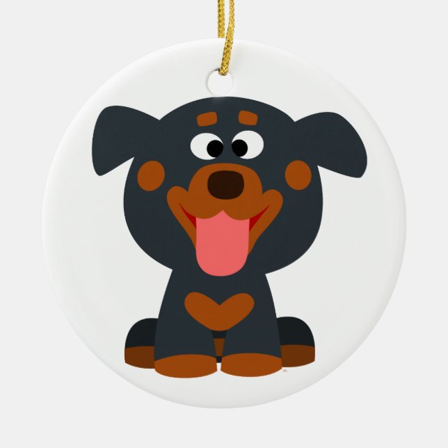 Niedlicher Cartoon Baby Rottweiler Ornament (Vorne)