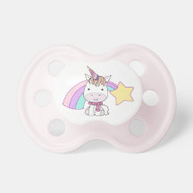Niedlicher Cartoon-Baby-Unicorn und Regenbogen