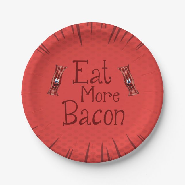 Niedlicher Cartoon Bacon Plate Pappteller (Vorderseite)