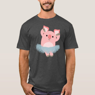 Niedlicher Cartoon-Ballerina-Schwein-T - Shirt