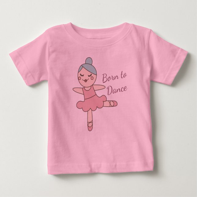 Niedlicher Cartoon Balletttänzerin Girl's Baby T-shirt (Vorderseite)