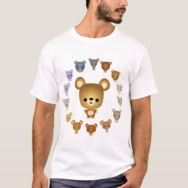 Niedlicher Cartoon Bärenjunge Kinder T - Shirt (Vorderseite)