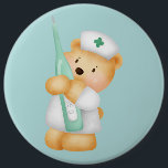 Niedlicher Cartoon Bärenkurse Button<br><div class="desc">Bärenknopf</div>