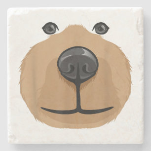 Niedlicher Cartoon Bärenvorderseite Kostüm Party Steinuntersetzer