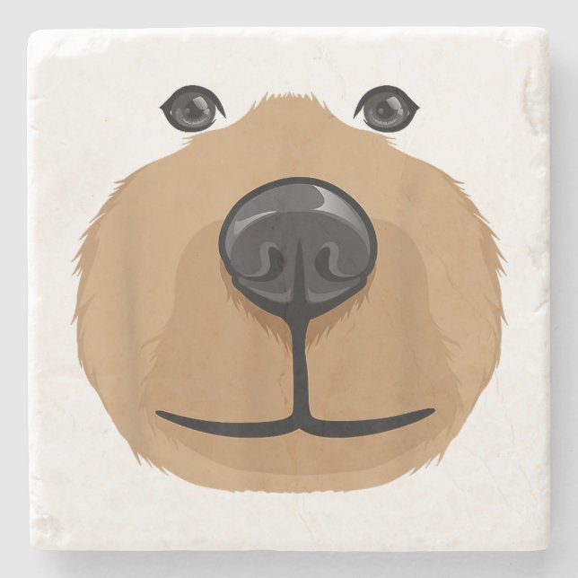 Niedlicher Cartoon Bärenvorderseite Kostüm Party Steinuntersetzer (Vorderseite)