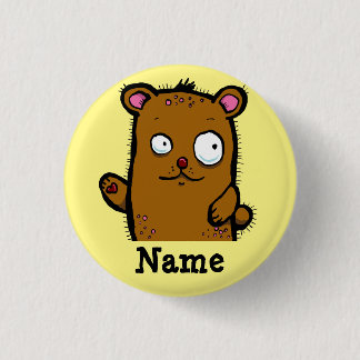 Niedlicher Cartoon Bärenwelle Button
