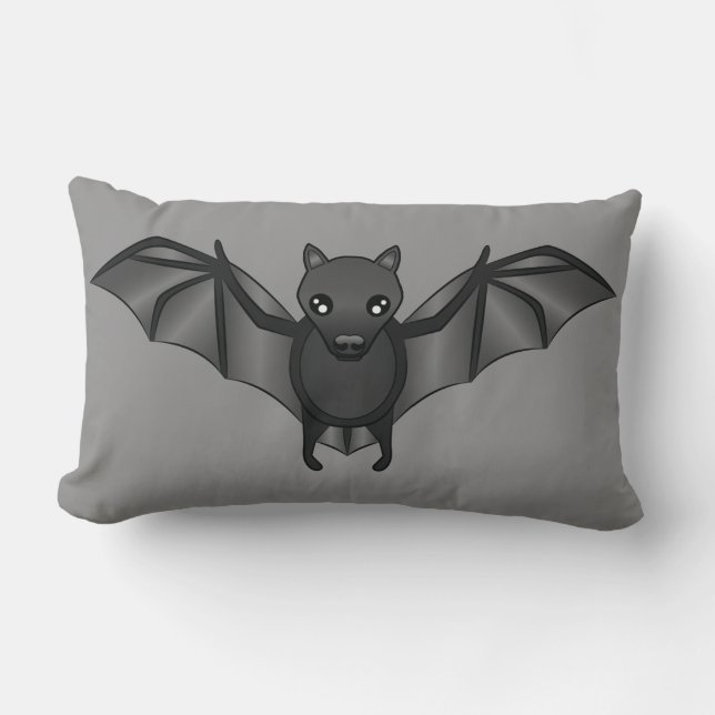 Niedlicher Cartoon Bat Halloween Illustration Lendenkissen (Vorderseite)