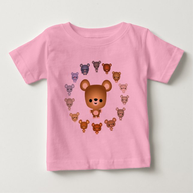 Niedlicher Cartoon Bear Babies Baby T - Shirt (Vorderseite)
