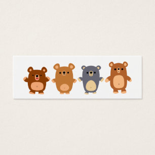 Niedlicher Cartoon Bears 1 Lesezeichen (Visitenkar