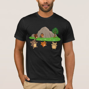 Niedlicher Cartoon Bears in einem Höhlenbezirk T-Shirt