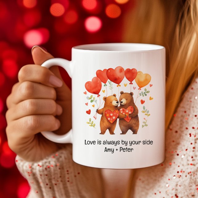 Niedlicher Cartoon Bears Liebe Herzchen Valentine Kaffeetasse (Cute cartoon Bears Love Hearts Valentine Coffee Mug)
