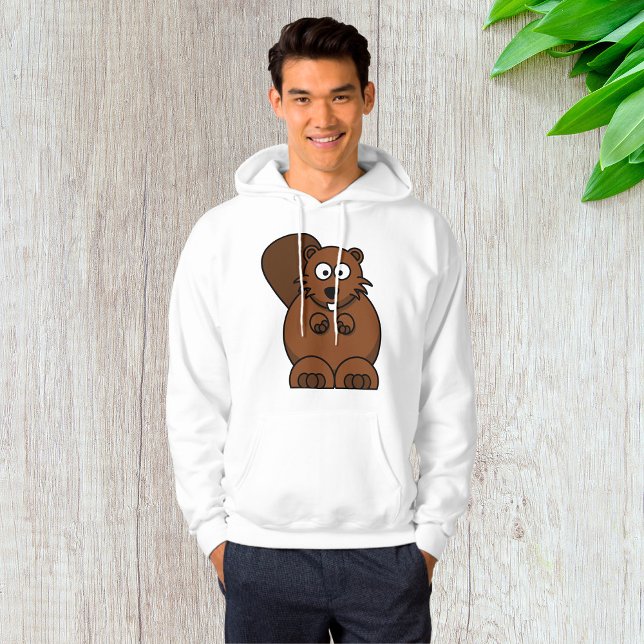 Niedlicher Cartoon Beaver Funny Woodland Tier Hoodie (Von Creator hochgeladen)