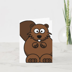 Niedlicher Cartoon Beaver Funny Woodland Tier Karte