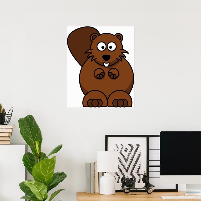 Niedlicher Cartoon Beaver Funny Woodland Tier Poster (Von Creator hochgeladen)
