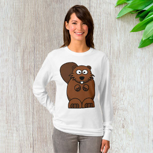 Niedlicher Cartoon Beaver Funny Woodland Tier T-Shirt