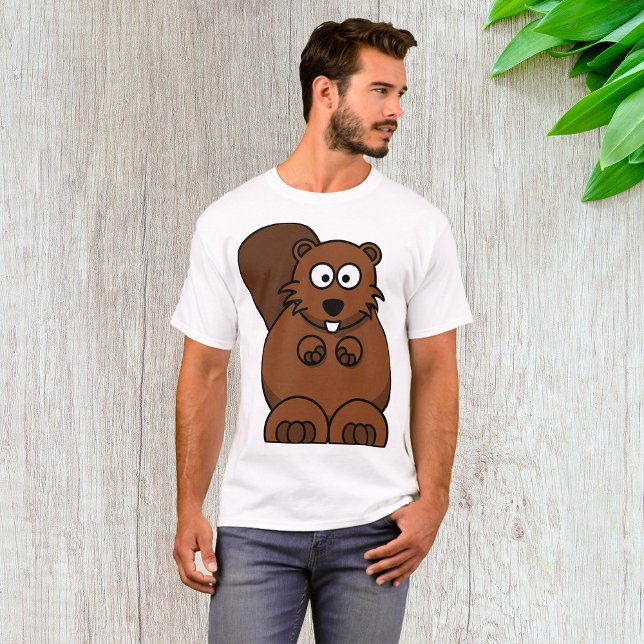 Niedlicher Cartoon Beaver Funny Woodland Tier T-Shirt (Von Creator hochgeladen)