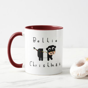 Niedlicher Cartoon Beltie Weihnachtskuh Tasse