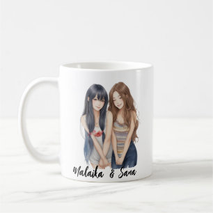 Niedlicher Cartoon BESTE FREUNDIN Besties Freundsc Kaffeetasse
