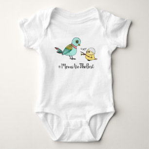 Niedlicher Cartoon Bird Beste Mama Erster Mutterta Baby Strampler