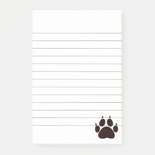 Niedlicher Cartoon Black Cat Paw Prints Lined Post-it Klebezettel
