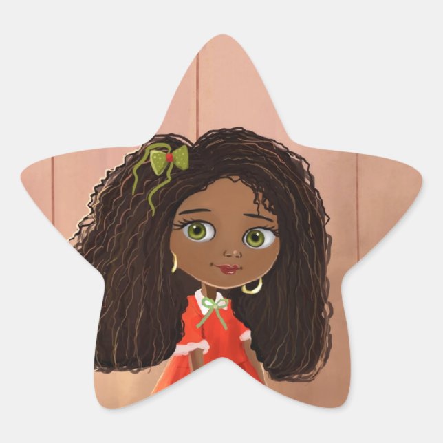 niedlicher Cartoon Black Girl Mindy Sticker (Vorderseite)