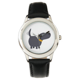 Niedlicher Cartoon Black Labrador Watch Armbanduhr