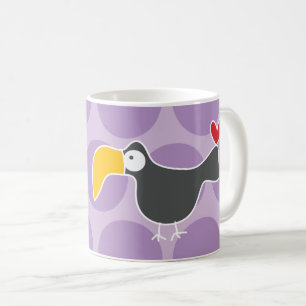 Niedlicher Cartoon Black Toucan Bird Fun Dots Chil Kaffeetasse