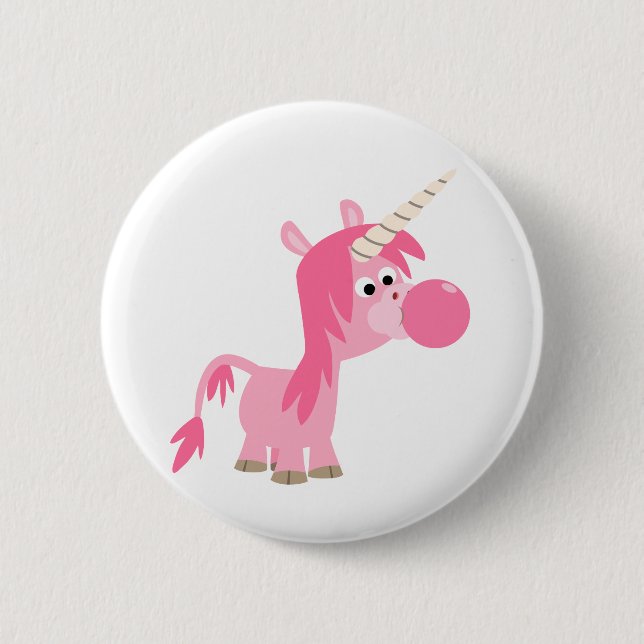 Niedlicher Cartoon Blase Gum Unicorn Button Abzeic (Vorderseite)