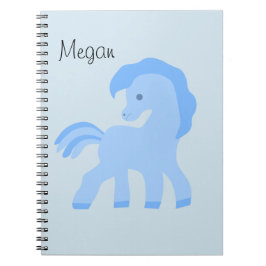 Niedlicher Cartoon Blaues Pferd Notizblock