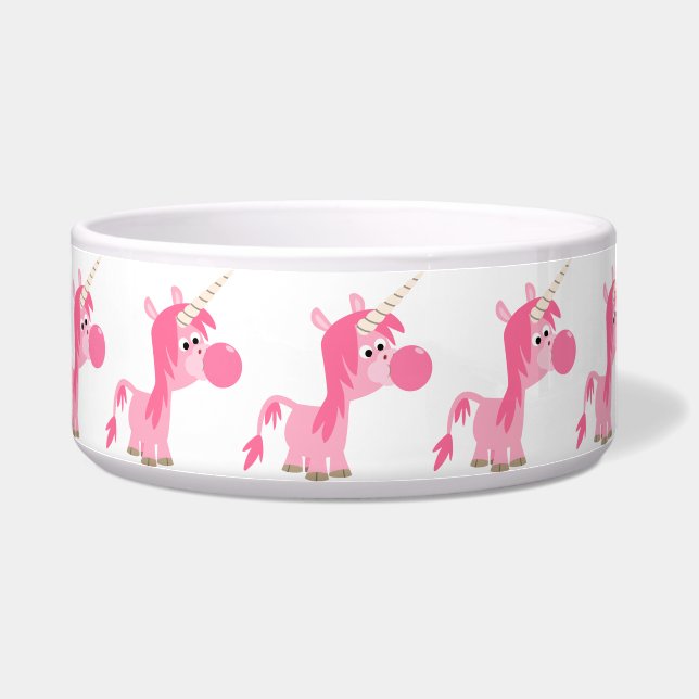 Niedlicher Cartoon Blubble Gum Unicorn Pet Bowl Napf (Links)