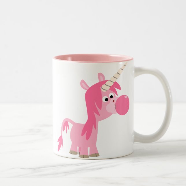 Niedlicher Cartoon Blubble Gum Unicorn Tasse (Rechts)