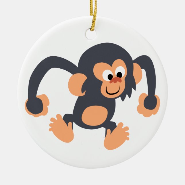 Niedlicher Cartoon Bouncy Chimpanzee Ornament (Vorne)