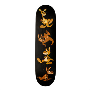 Niedlicher Cartoon Bouncy Kangaroos Skateboard