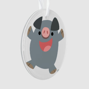 Niedlicher Cartoon Bouncy Pig Acrylschmuck Ornament
