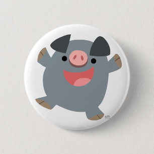 Niedlicher Cartoon Bouncy Pig Button Abzeichen