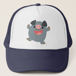 Niedlicher Cartoon Bouncy Pig Hat Truckerkappe