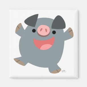 Niedlicher Cartoon Bouncy Pig Magnet