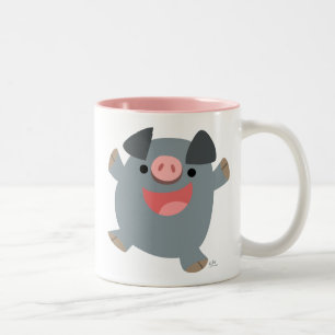 Niedlicher Cartoon Bouncy Pig Tasse